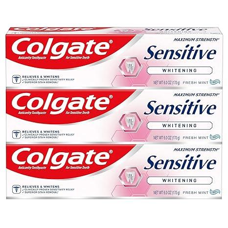 colgate whitening toothpaste for sensitive teeth enamel repair and cavity protection  colgate b01lthywb0