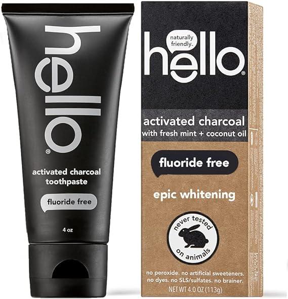 hello activated charcoal epic teeth whitening fluoride free toothpaste  hello b076b8px14