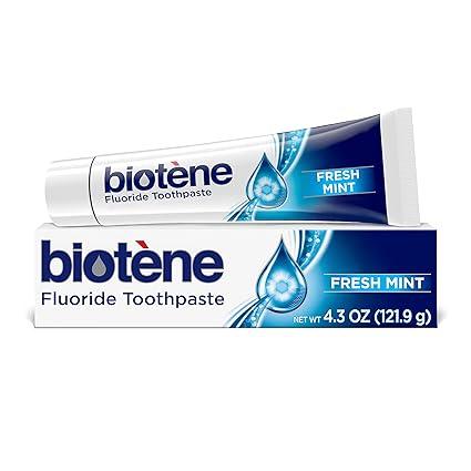 biotene fluoride toothpaste for dry mouth symptoms 4.3 oz  biotene b00dpiuvoo