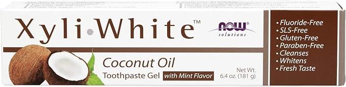 now solutions xyliwhite toothpaste gel coconut oil  now solutions b0768h6jjv