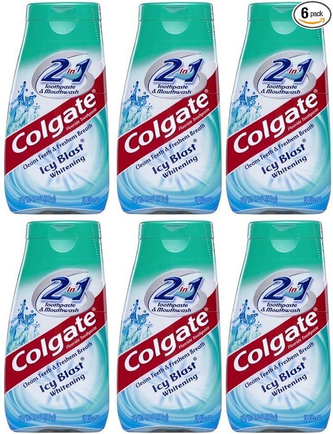 colgate 2 in 1 toothpaste mouthwash whitening 4.6 tubes 27.6 oz  colgate b001et72v6
