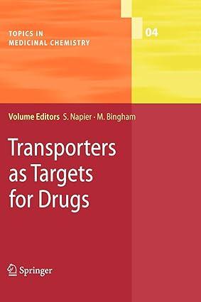 transporters as targets for drugs topics in medicinal chemistry 1st edition susan napier, matilda bingham