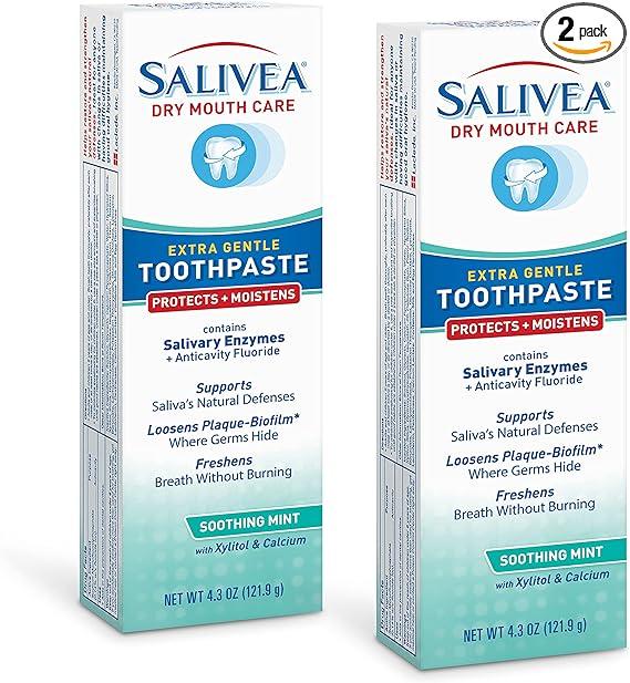 salivea dry mouth soothing mint with natural salivary enzymes toothpaste  salivea b07tlzswsl