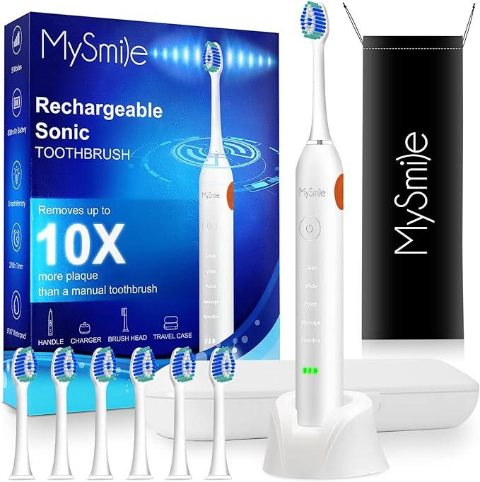 mysmile electric toothbrush for adults 48000vpm  mysmile b09shmtm5r