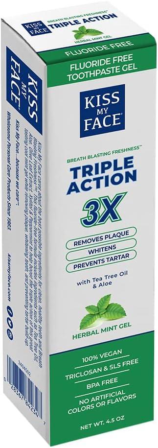 kiss my face triple action herbal mint gel toothpaste  kiss my face b00jikpy36