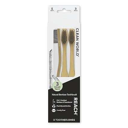 reach clean world natural bamboo toothbrush  reach b0bfbn94my
