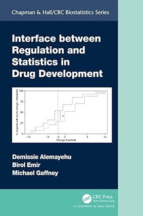 interface between regulation and statistics in drug development 1st edition demissie alemayehu, birol emir,