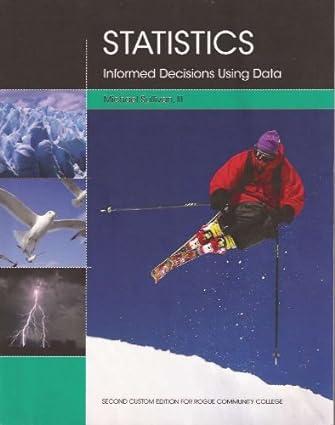 statistics informed decisions using data 2nd edition iii michael sullivan 1256773387, 978-1256773382