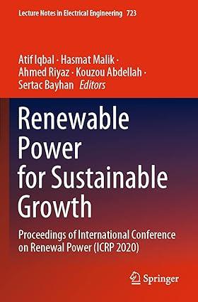 renewable power for sustainable growth proceedings of international conference on renewal power icrp 2020 1st