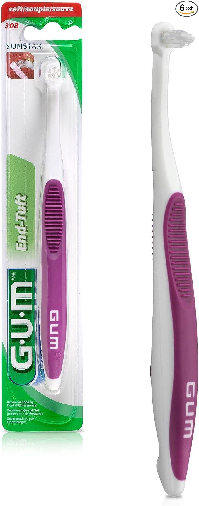 gum end tuft toothbrush extra small head for hard-to-reach areas  gum b07kqbc118
