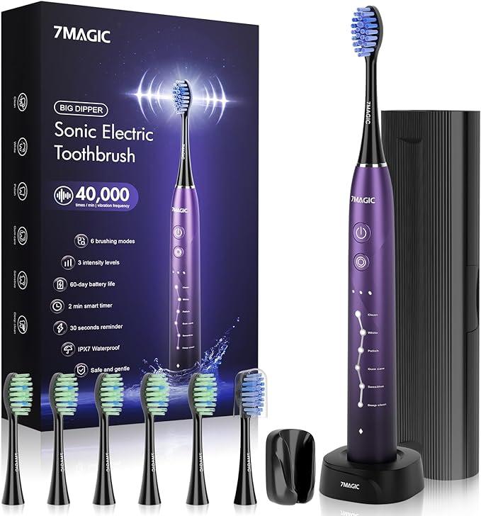 7magic electric toothbrush for adults with 6 mode  7magic b0cf5dqn92