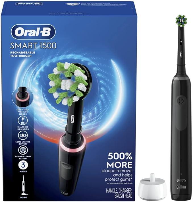 oral-b smart 1500 electric power rechargeable battery toothbrush  oral-b b08mmd67br