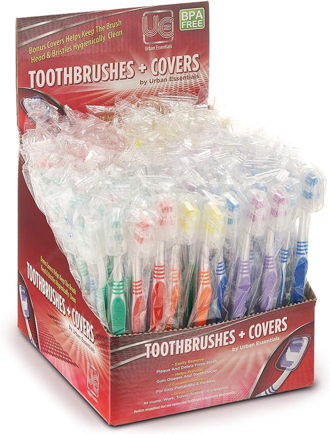 urban essentials bulk toothbrush pack with covers  urban essentials b084kmtzcf