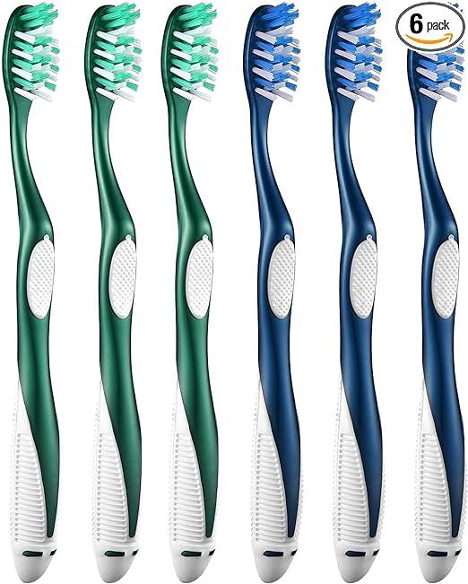 fremouth firm toothbrushes for adults cross hard bristles 6 count  fremouth b09j8py988