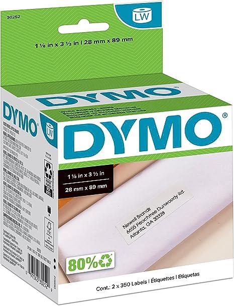 dymo authentic lw white mailing address labels 1-1/8 x 3-1/2 2 rolls of 350  dymo b00004z64m