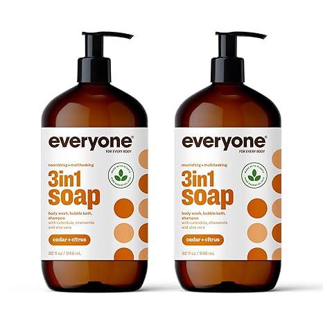 everyone 3-in-1 soap body wash 32 ounce cedar and citrus  everyone b0764khpjl
