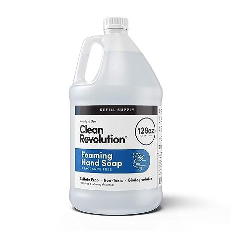clean revolution foaming hand soap refill supply 128 fl oz fragrance free  clean revolution b08t9m9f8w