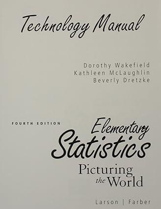 elementary statistics picturing the world technology manual 4th edition kathleen mclaughlin, doroth;y