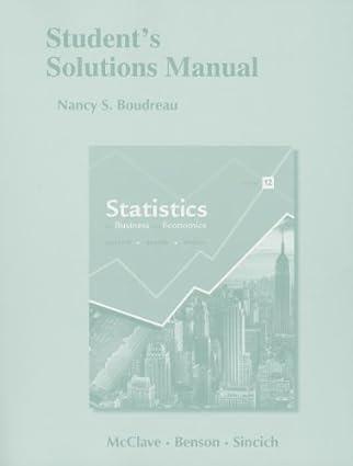 students solutions manual for statistics for business and economics 12th edition nancy boudreau 0321826299,