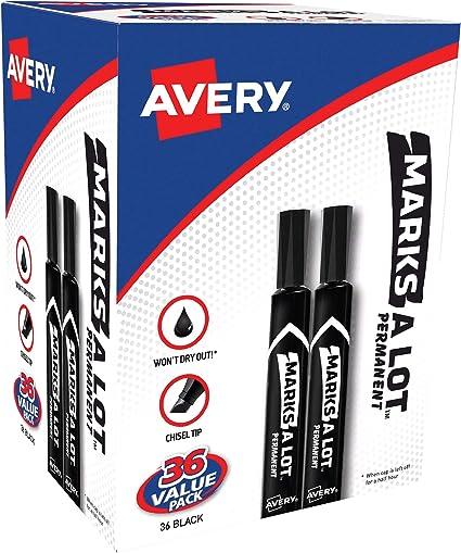 avery marks-a-lot large desk-style chisel tip 36 pack  avery b01mqdrjdm