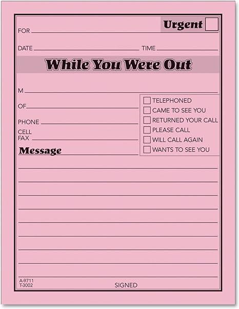 tops while you were out one-sided note pads 4.25 x 5.5  tops b0006vr3ui