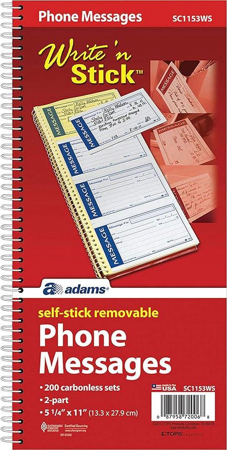 adams write n stick message pad 5-1/4 x 11 200 sets per book  adams b00006icu0