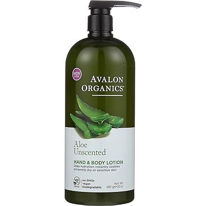 avalon organics hand and body lotion aloe unscented 32 oz  avalon b0018ck3vk