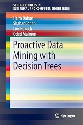 proactive data mining with decision trees 1st edition haim dahan, shahar cohen, lior rokach, oded maimon
