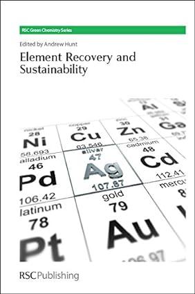 element recovery and sustainability green chemistry series volume 22 1st edition andrew hunt 1849736162,