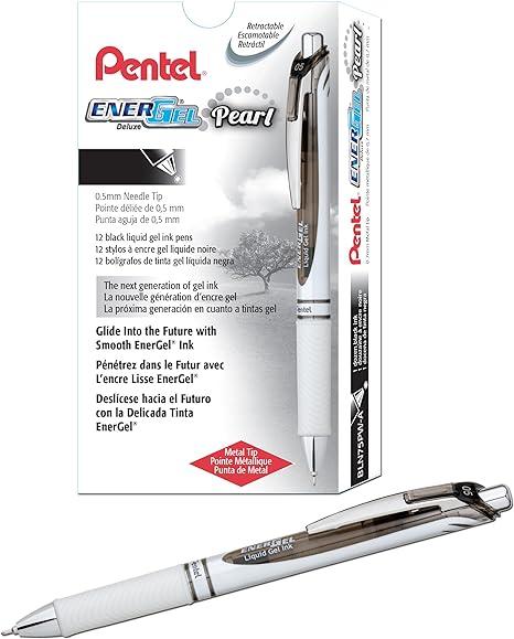 pentel energel pearl rtx gel pen 0.5mm fine line  pentel b00heqrx76