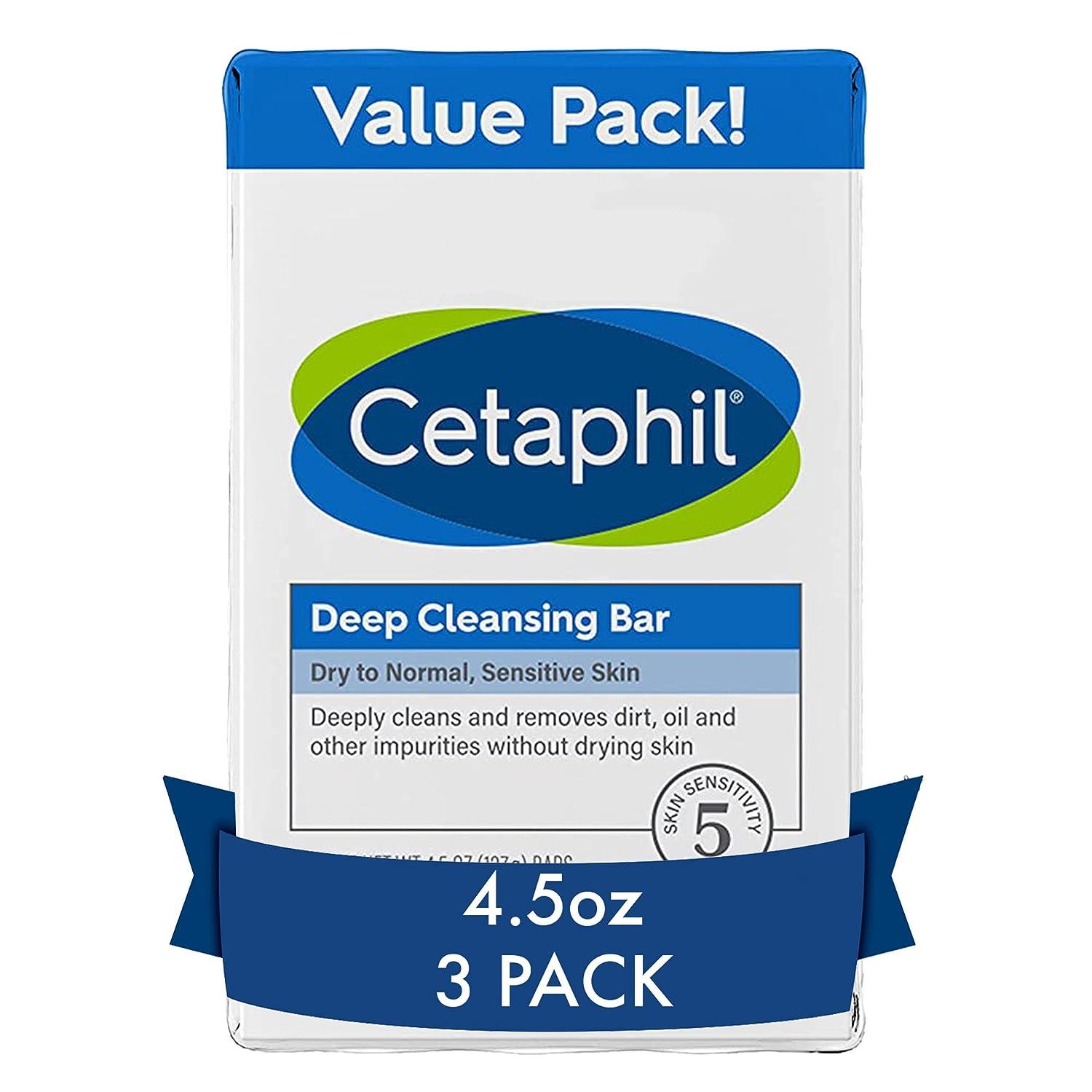 cetaphil bar soap deep cleansing face and body bar  cetaphil b074zghfrm