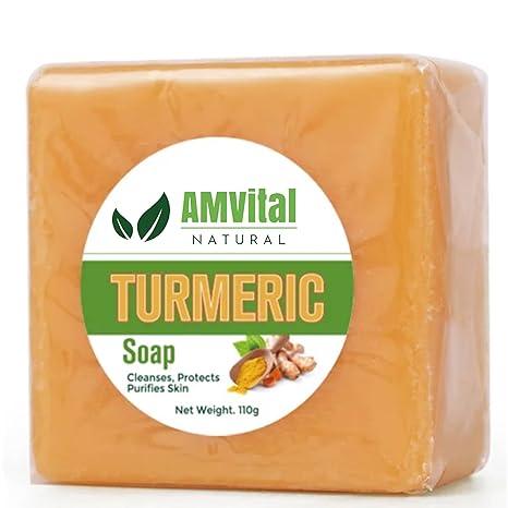 amvital turmeric soap bar for face and body-acne  amvital b0btgv72rp