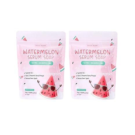 the daily glow essentials watermelon serum soap 2 bars x 135g  the daily glow essentials b0c5k683s2