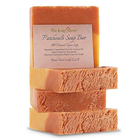 the soap haven patchouli soap 4 large 4.5 oz bars handmade  the soap haven b01i922jzo