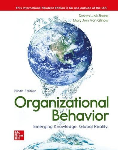 ise organizational behavior 1st edition steven mcshane, mary ann von glinow 1260570657, 978-1260570656