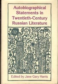 autobiographical statements in twentieth century russian literature 1st edition harris, jane gary 0691068186,