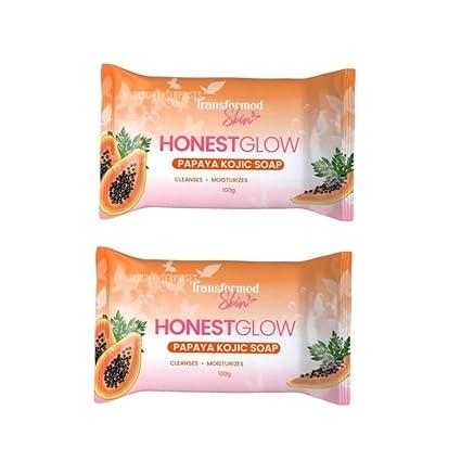 honestglow trasnformed skin papaya kojic soap 2 bars x 100g  honestglow b0c5y4yc9d
