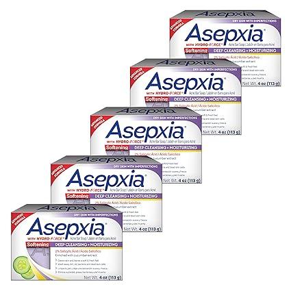 asepxia cleansing bar softening 4 ounce multipack pack of 5  asepxia b08ys4jc61