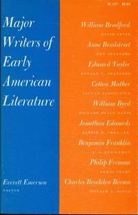 major writers of early american literature 1st edition emerson, everett h. 0299061949, 9780299061944