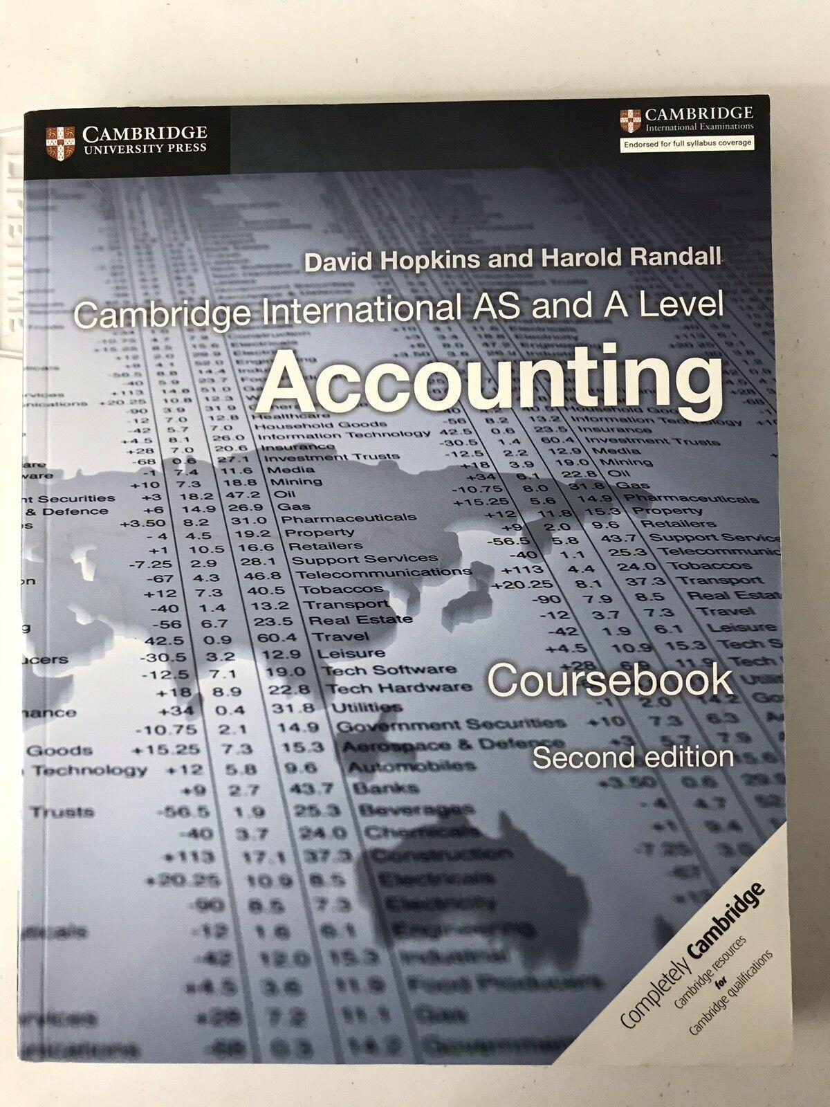 cambridge international as and a accounting 2nd edition harold randall, david hopkins 1316611221,