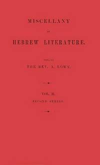 miscellany of hebrew literature volume 2 1st edition lowry, albert 0837126231, 9780837126234