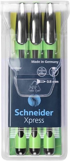 schneider xpress fine liner 0.8 mm porous point pen 3-pack black 190094  schneider xpress b00x7vcpos