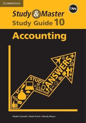 study master accounting study guide grade 10 1st edition conradie elsabÃ 1107425603, 978-1107425606
