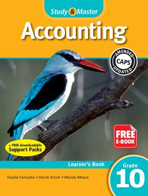 study master accounting learners book grade 10 learner's 1st edition cambridge university press 1107602513,