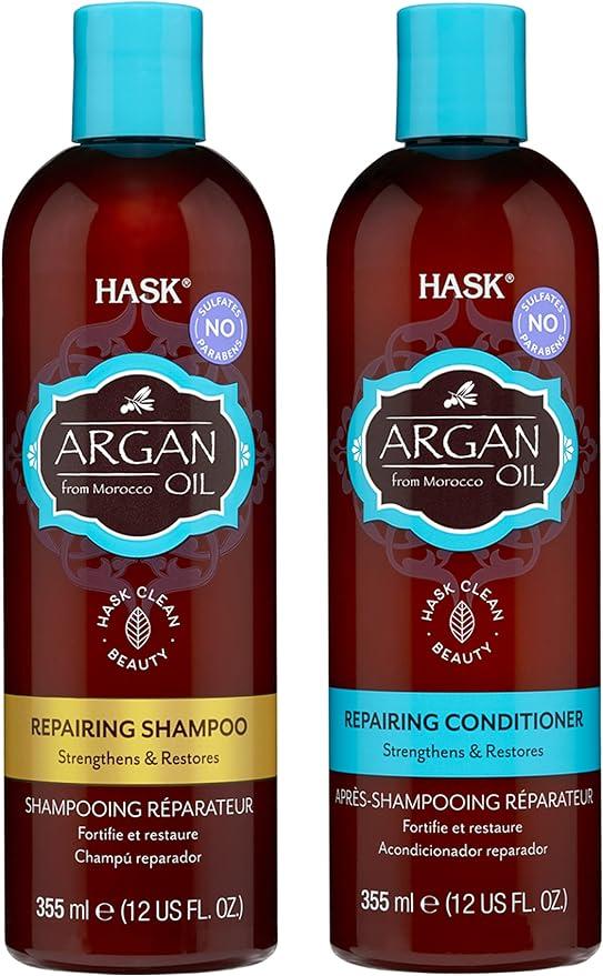 hask argan oil shampoo and conditioner set repairing for all hair types  hask argan oil b00gp3vug4