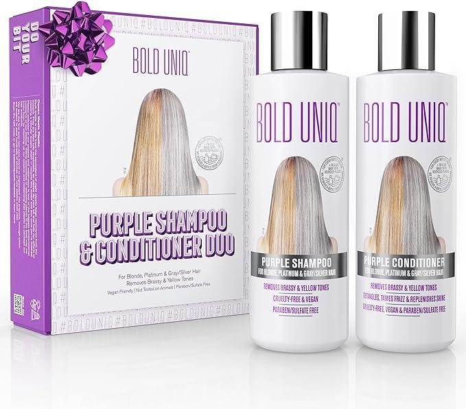 bold uniq purple shampoo and conditioner for blonde hair set  bold uniq b08kgc8bgc