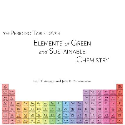 the periodic table of the elements of green and sustainable chemistry 1st edition paul t. anastas, julie b.