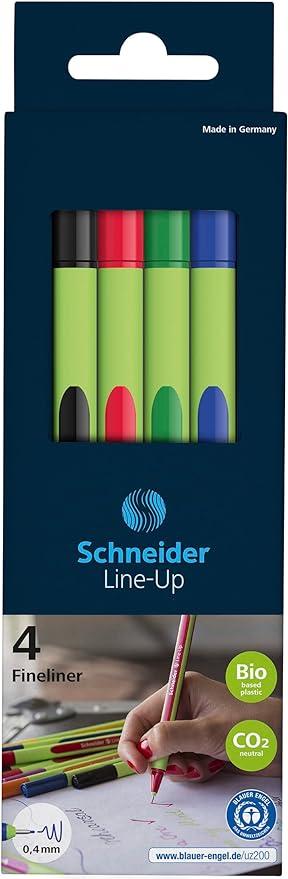 schneider line-up fineliner 0.4 mm fiber tip pack of 4 pens  schneider b01dleovuq