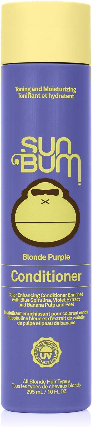 sun bum blonde purple conditioner uv-protecting and cruelty free color enhancing for blondes  sun bum