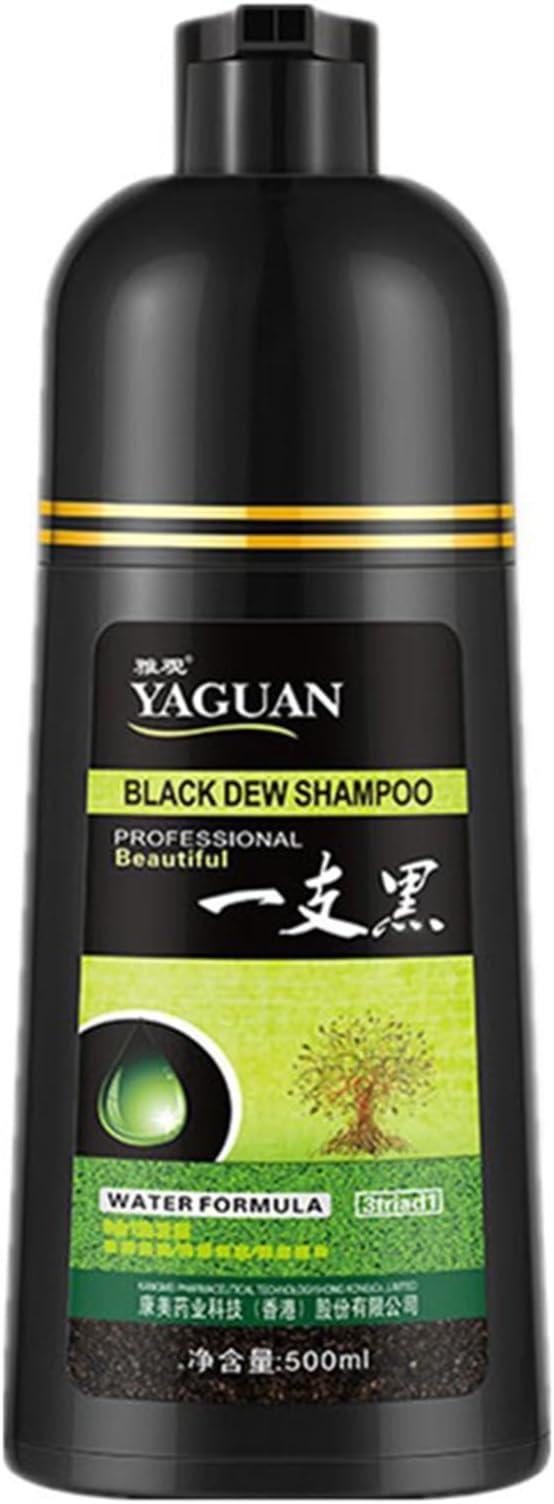 yaguan black dew 3 in 1 black instant hair color shampoo for gray hair  yaguan b0cd23588l